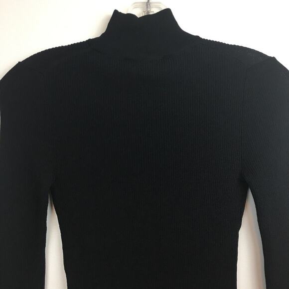 360 CASHMERE Evelina Cutout Turtleneck Sweater. Black - Picture 6 of 11